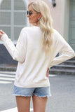 Letter Graphic Round Neck Sweater - Trendsi - Flyclothing LLC