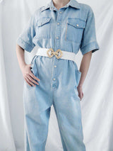 Geometric Buckle Elastic Wide Belt - Trendsi - Flyclothing LLC