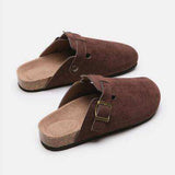 Suede Closed Toe Buckle Slide - Trendsi - Flyclothing LLC