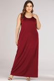 Plus Size Scoop Neck Maxi Tank Dress - Trendsi