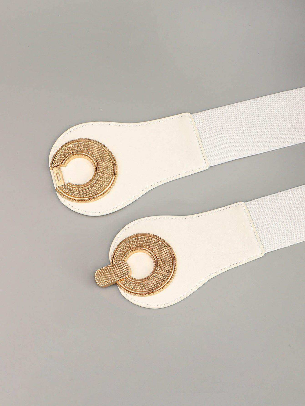 Alloy Buckle Elastic PU Belt - Trendsi - Flyclothing LLC