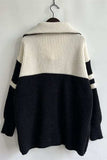 Quarter Zip Striped Dropped Shoulder Sweater - Trendsi - Flyclothing LLC