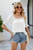 Short Flounce Sleeve Top - Trendsi