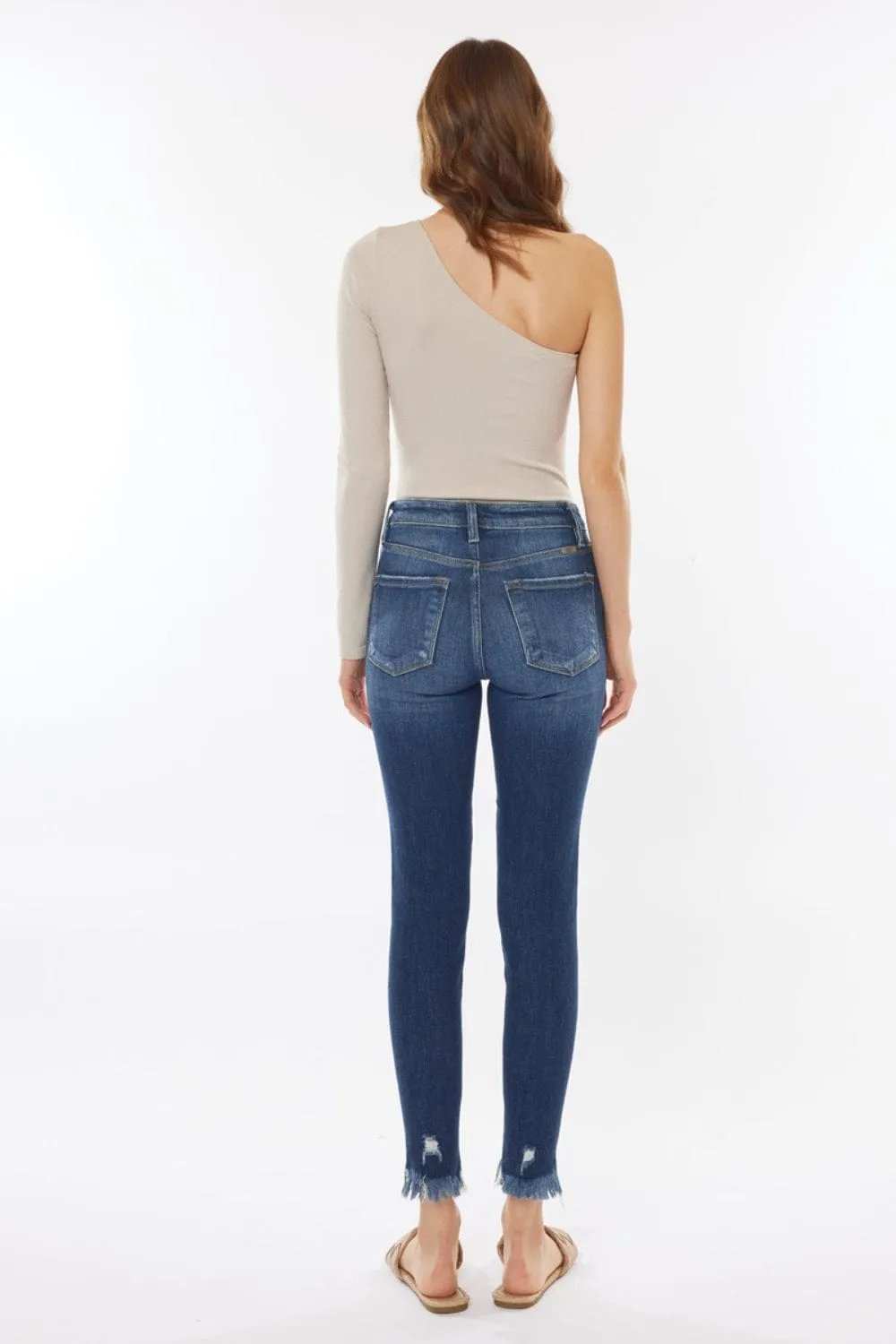 Kancan Raw Hem High Waist Cropped Jeans - Trendsi - Flyclothing LLC