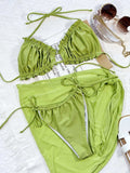 Frill Trill Halter Neck Three-Piece Swim Set - Trendsi - Flyclothing LLC