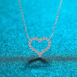 Moissanite 925 Sterling Silver Heart Shape Necklace - Trendsi - Flyclothing LLC
