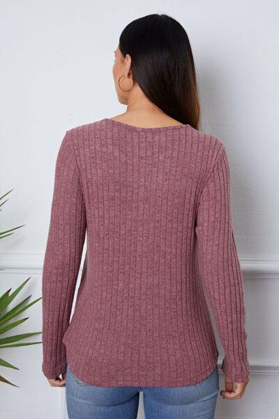 Lace Detail Long Sleeve T-Shirt - Trendsi