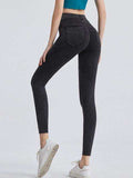 Wide Waistband Sports Leggings - Trendsi - Flyclothing LLC
