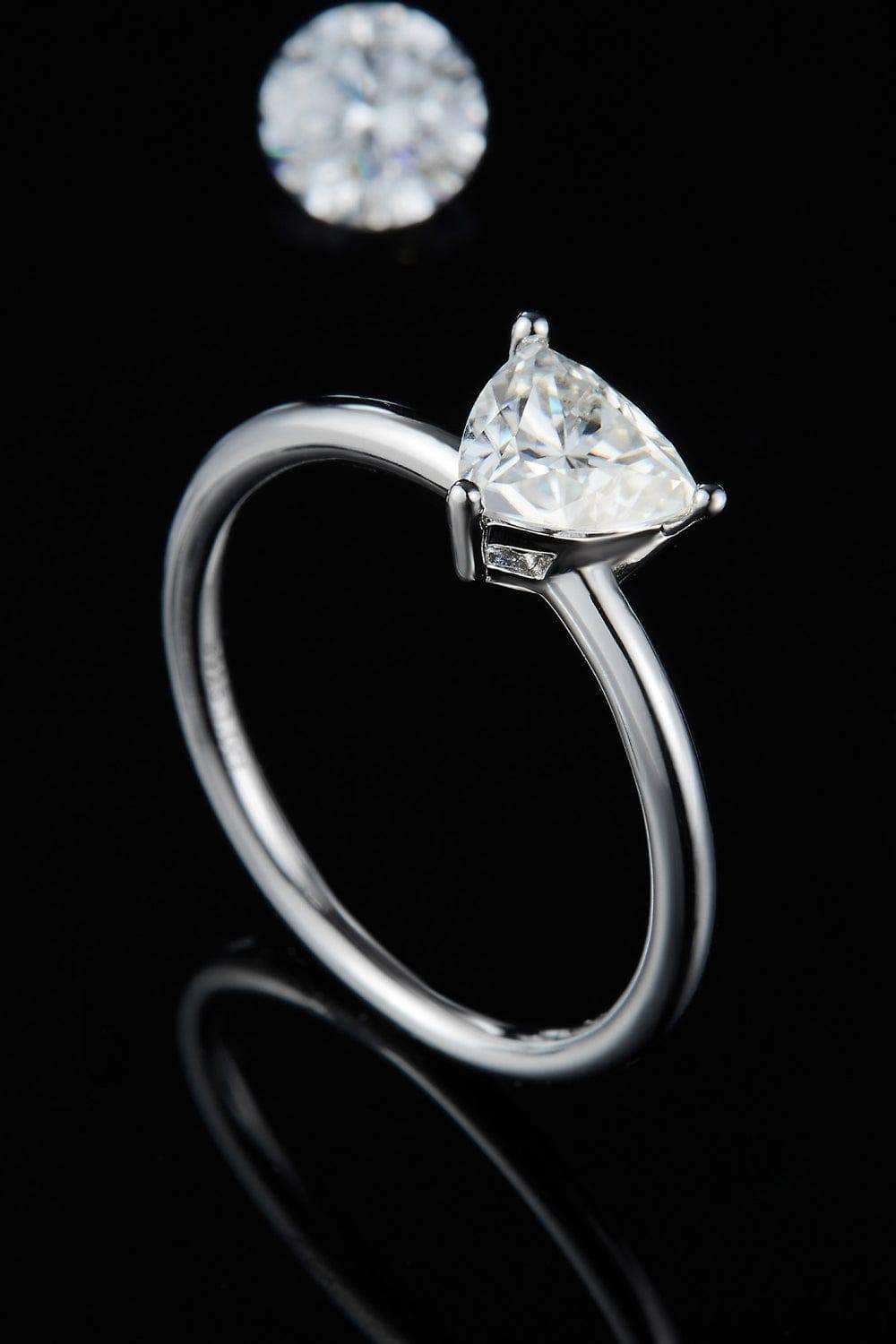 1 Carat Moissanite 925 Sterling Silver Solitaire Ring - Trendsi - Flyclothing LLC