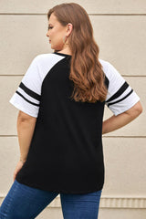Plus Size HOPPY EASTER Striped Crisscross T-Shirt - Flyclothing LLC