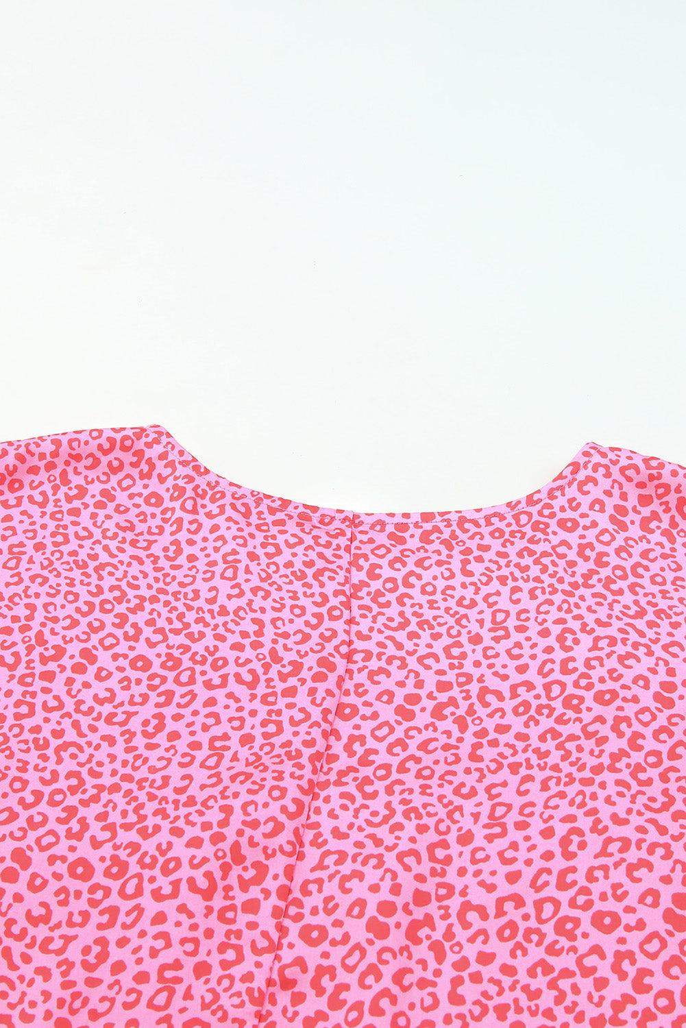Leopard Smocked Flounce Sleeve Blouse - Trendsi - Flyclothing LLC