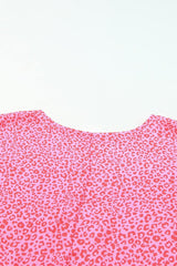 Leopard Smocked Flounce Sleeve Blouse - Trendsi