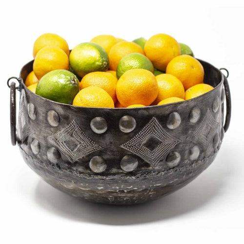 Large Hammered Metal Container with Round Handles - Croix des Bouquets - Croix des Bouquets - Flyclothing LLC