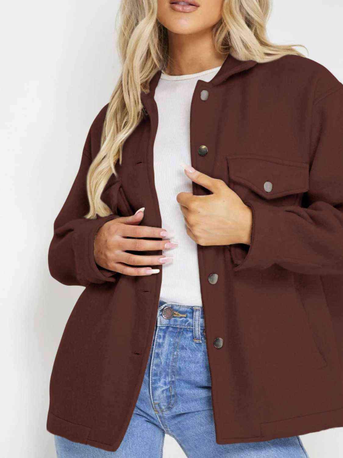 Button Down Denim Jacket - Trendsi - Flyclothing LLC