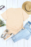 Corn Letter Graphic Cuffed Tee - Trendsi - Flyclothing LLC