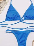 Halter Neck Crisscross Ribbed Bikini Set - Trendsi - Flyclothing LLC