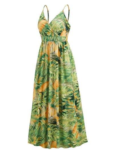 Printed Surplice Spaghetti Strap Dress - Trendsi - Flyclothing LLC