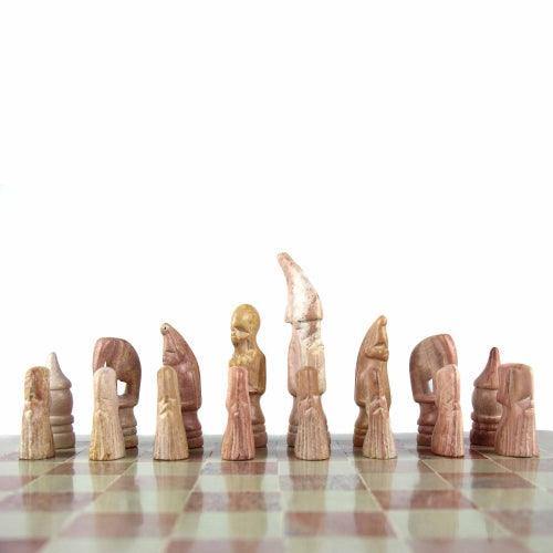 Hand Carved Soapstone Maasai Chess Set - 14" Board - Smolart - Flyclothing LLC