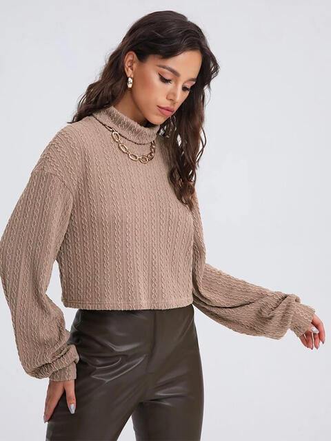 Turtleneck Long Sleeve Top - Flyclothing LLC