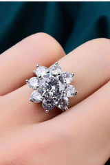 1 Carat Moissanite Flower Ring - Trendsi - Flyclothing LLC