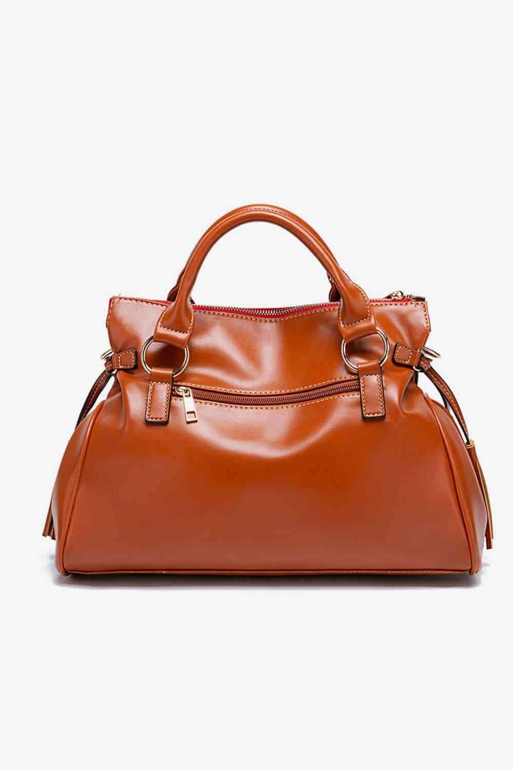 PU Leather Handbag with Tassels - Trendsi - Flyclothing LLC