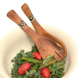 Olive Wood Serving Set, Small with Batik Inlay - Jedando - Flyclothing LLC