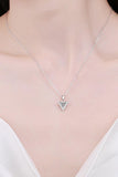 925 Sterling Silver Triangle Moissanite Pendant Necklace - Trendsi