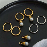 Titanium Steel Huggie Earrings - Trendsi - Flyclothing LLC