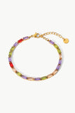 18K Gold Plated Multicolored Cubic Zirconia Bracelet - Trendsi