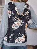 Printed Raglan Sleeve Hoodie - Trendsi