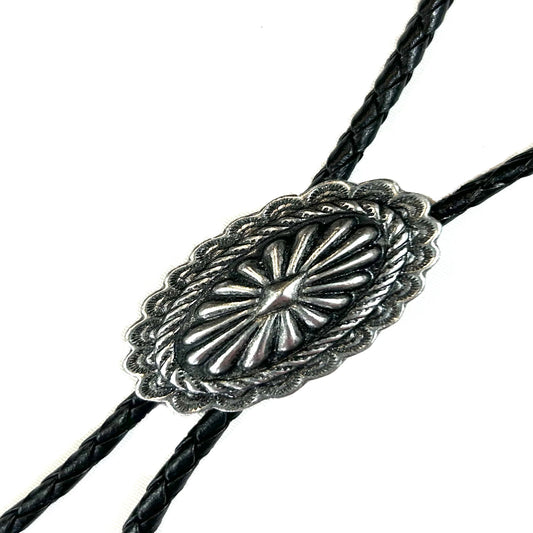 Rockmount Clothing Pewter Oval Concho Western Bolo Tie