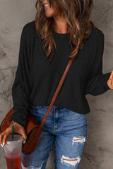 Double Take Full Size Round Neck Long Sleeve T-Shirt - Trendsi - Flyclothing LLC
