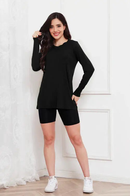 Basic Bae Full Size Round Neck Long Sleeve Top - Trendsi - Flyclothing LLC