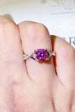 1 Carat Moissanite Crisscross 925 Sterling Silver Ring - Trendsi