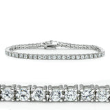 Alamode Rhodium Brass Bracelet with AAA Grade CZ in Clear - Alamode