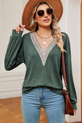 V-Neck Dropped Shoulder T-Shirt - Trendsi - Flyclothing LLC