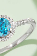 1 Carat Moissanite 925 Sterling Silver Halo Ring - Trendsi