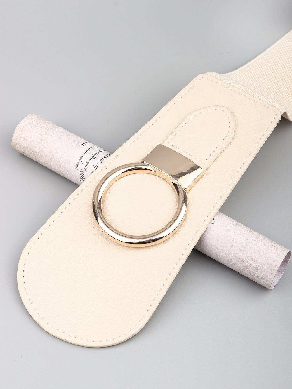 PU Elastic Wide Belt with Alloy Buckle - Trendsi - Flyclothing LLC