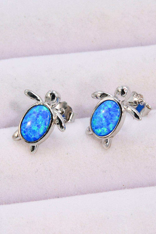 Opal Turtle Stud Earrings - Trendsi - Flyclothing LLC