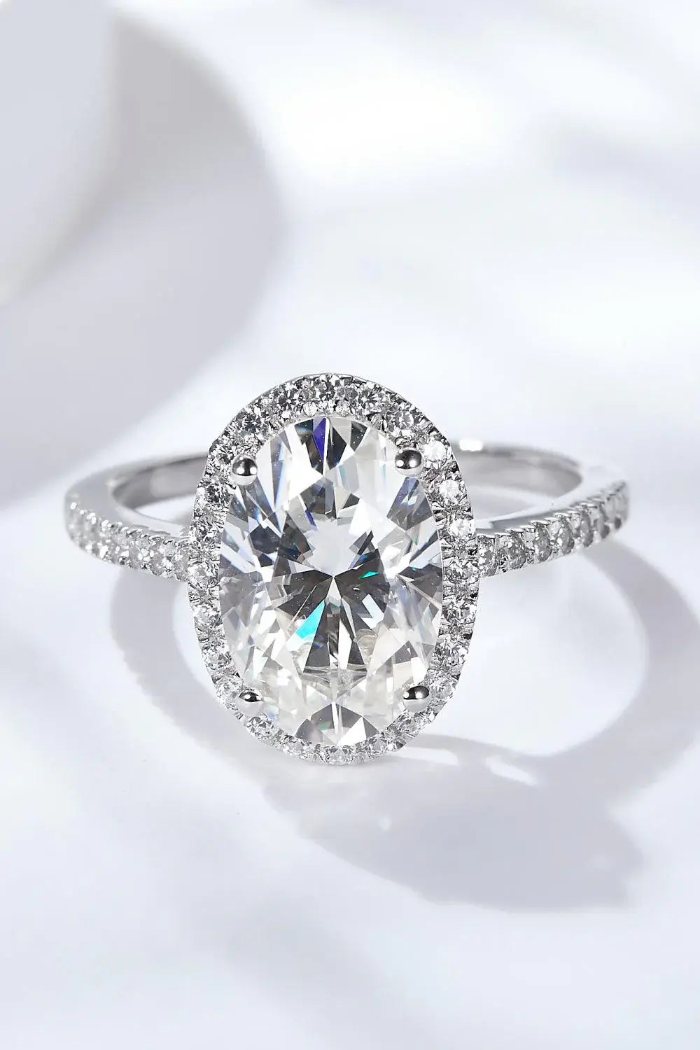 4.5 Carat Moissanite Halo Ring - Trendsi - Flyclothing LLC