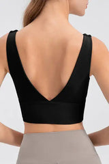 Scoop Neck Wide Strap Active Tank - Trendsi - Flyclothing LLC