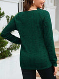 Texture Round Neck Long Sleeve Knit Top - Trendsi - Flyclothing LLC