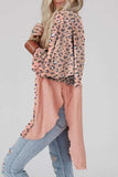 Textured Leopard Dropped Shoulder Blouse - Trendsi - Flyclothing LLC
