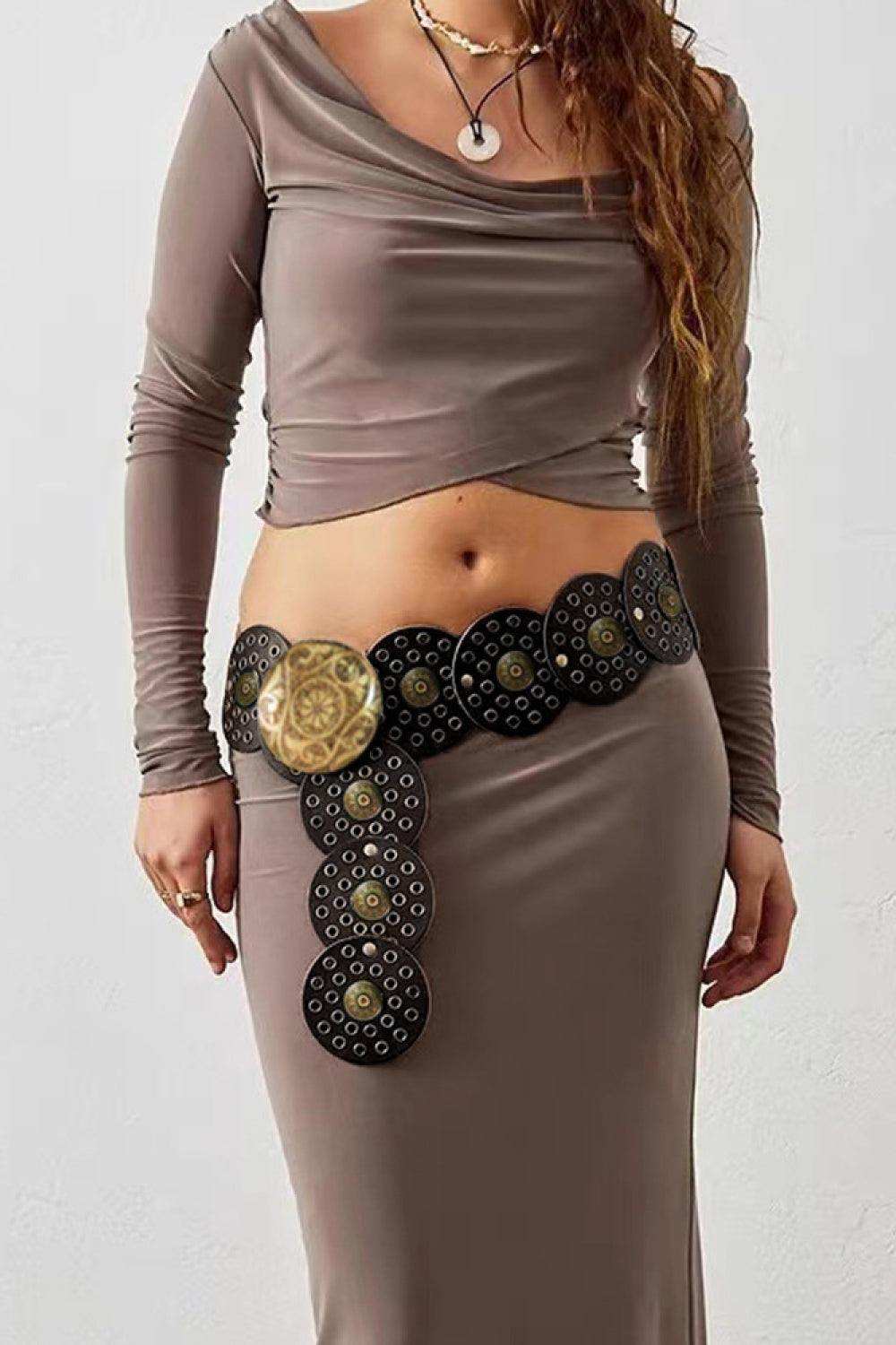 Vintage PU Leather Wide Belt - Trendsi - Flyclothing LLC