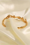 Inlaid Synthetic Pearl Open Bracelet - Trendsi