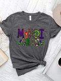 MARDI GRAS Round Neck Short Sleeve T-Shirt - Flyclothing LLC