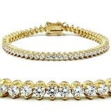 Alamode Gold Brass Bracelet with AAA Grade CZ in Clear - Alamode
