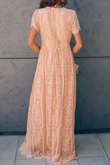 Scalloped Trim Lace Plunge Dress - Trendsi - Flyclothing LLC
