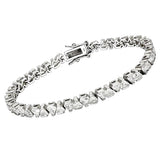 Alamode Rhodium Brass Bracelet with AAA Grade CZ in Clear - Alamode