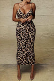 Animal Print V-Neck Cami Dress - Trendsi - Flyclothing LLC